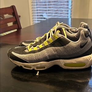 Nike Black and Yellow Air Max 95 Jacquard Volt